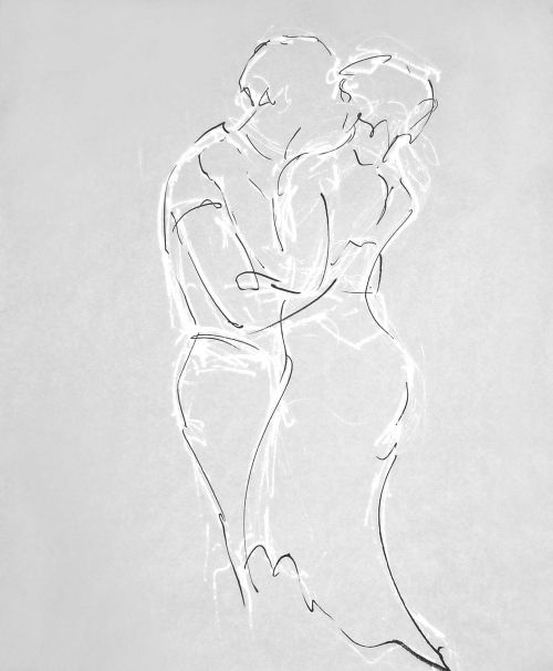 Jean-Luc et Angelina 1 désaturé<br><small>160x180cm feutres sur kraft</small>