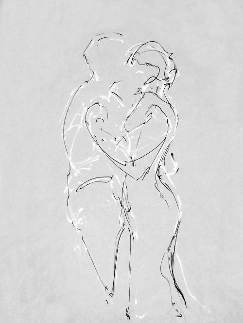 Jean-Luc et Angelina 3 désaturé<br><small>160x180cm feutres sur kraft</small>