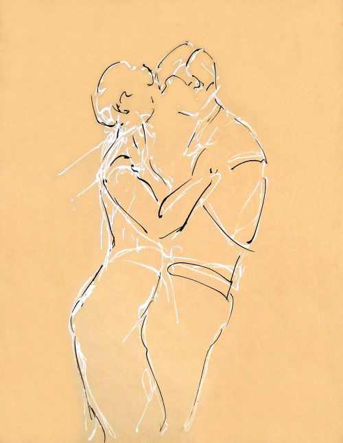 Jean-Luc et Angelina 4<br><small>160x180cm feutres sur kraft</small>