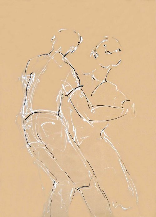 Jean-Luc et Angelina 5<br><small>160x180cm feutres sur kraft</small>