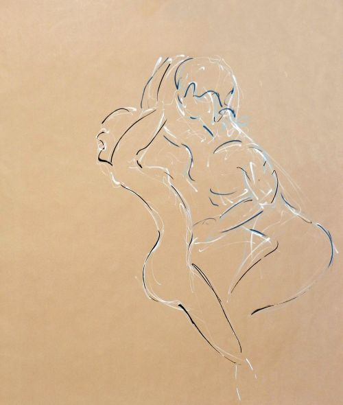 Lola et Charlotte 2<br><small>160 x 180 cm feutres sur kraft</small>