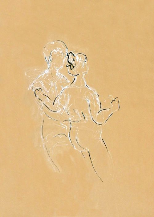 Adrian et Charlotte 1<br><small>160 x 180 cm feutres sur kraft</small>