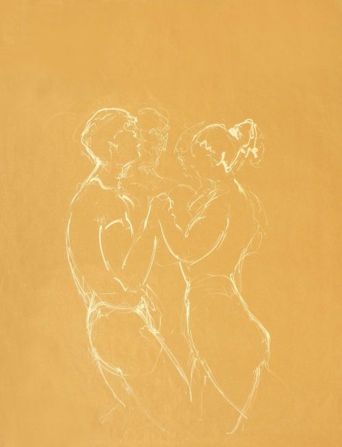 Adrian et Charlotte 3<br><small>160 x 180 cm feutres sur kraft</small>