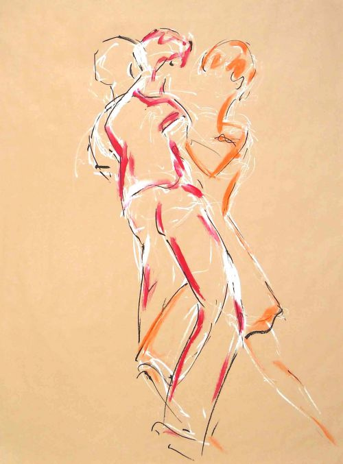 Noelle et Michel 1<br><small>140x160 cm feutres et acrylique sur kraft</small>