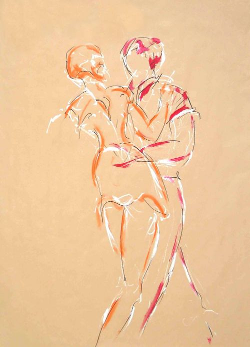 Noelle et Michel 4<br><small>140x160 cm feutres et acrylique sur kraft</small>