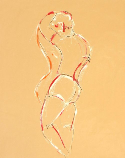 Hernan et Laura 3<br><small>160 x 180 cm feutres et acrylique sur kraft</small>