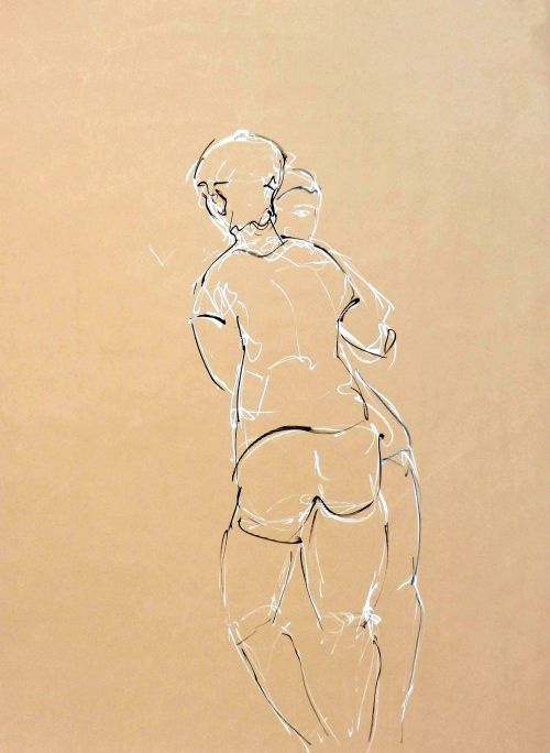 Hernan et Laura 2<br><small>160 x180 cm feutres et acrylique sur kraft</small>