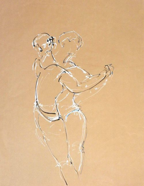 Hernan et Laura 3<br><small>160 x180 cm feutres et acrylique sur kraft</small>