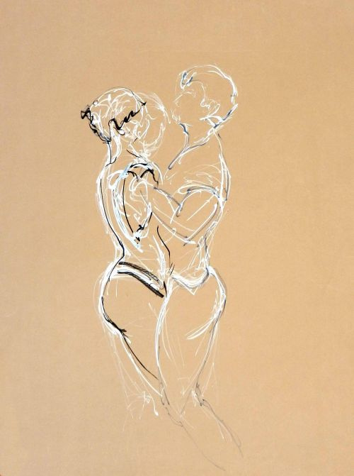 Hernan et Laura 4<br><small>160 x180 cm feutres et acrylique sur kraft</small>